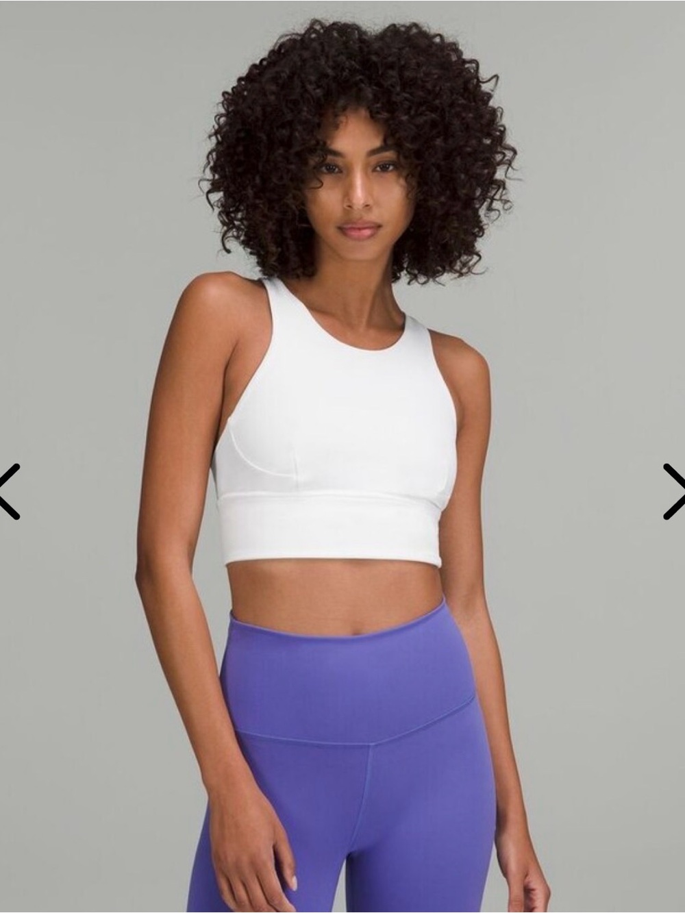 lululemon athletica White High Neck Longline Sports Bra